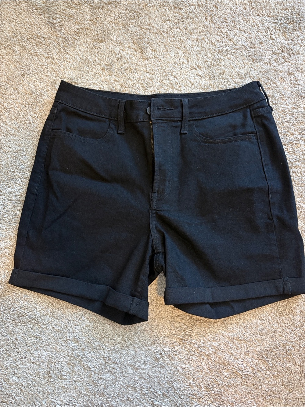 Classic Black Women's Roll-Cuff Shorts